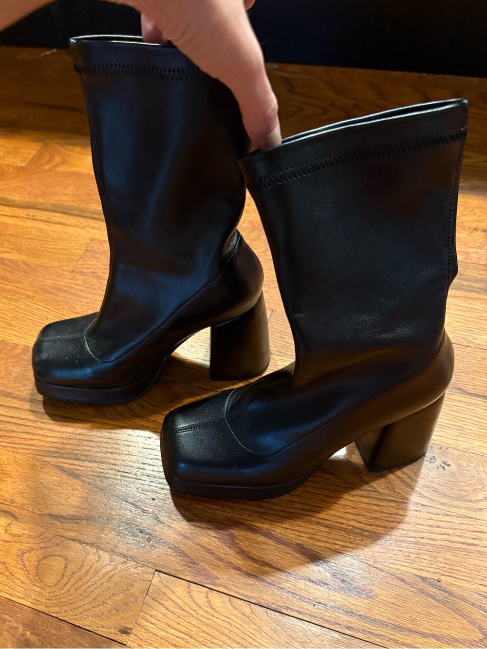 Black Platform Mid-Calf Women's Boots